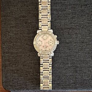 Anne Klein Silver Watch with Pink Dial